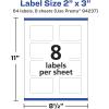 imageAvery Durable Removable Rectangle Labels Sure Feed Technology 2quot x 3quot Matte White Film WaterResistant PrinttoTheEdge LaserPigmentBased Inkjet Printable 64 Total64 labels