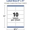 imageAvery Durable Waterproof Rectangle Labels Sure Feed Technology 2quot x 4quot 500 Total Oil and TearResistant Waterproof LaserPigmentBased Inkjet Printable50 labels