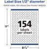 imageAvery Durable Waterproof Round Labels Sure Feed Technology 05quot Diameter 1540 Total Oil and TearResistant Waterproof Labels PrinttoTheEdge LaserPigmentBased Inkjet Printable15 400 labels