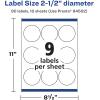 imageAvery Durable Waterproof Round Labels Sure Feed Technology 25quot Diameter 90 Total Oil and TearResistant Waterproof Labels PrinttoTheEdge LaserPigmentBased Inkjet Printable90 labels
