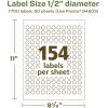 imageAvery EcoFriendly Matte White Recycled Round Labels 05quot Diameter PrinttoTheEdge Matte White Labels Permanent Adhesive LaserInkjet Printable 1540 Total7 700 labels