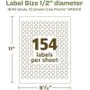 imageAvery EcoFriendly Matte White Recycled Round Labels 05quot Diameter PrinttoTheEdge Matte White Labels Permanent Adhesive LaserInkjet Printable 1540 Total1 540 labels