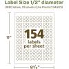 imageAvery EcoFriendly Matte White Recycled Round Labels 05quot Diameter PrinttoTheEdge Matte White Labels Permanent Adhesive LaserInkjet Printable 1540 Total3 850 labels