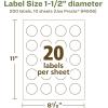 imageAvery EcoFriendly Matte White Recycled Round Labels 15quot Diameter PrinttoTheEdge Matte White Labels Permanent Adhesive LaserInkjet Printable 200 Total200 labels