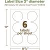 imageAvery EcoFriendly Matte White Recycled Round Labels 3quot Diameter PrinttoTheEdge Matte White Labels Permanent Adhesive LaserInkjet Printable 60 Total300 labels