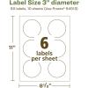 imageAvery EcoFriendly Matte White Recycled Round Labels 3quot Diameter PrinttoTheEdge Matte White Labels Permanent Adhesive LaserInkjet Printable 60 Total60 labels