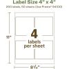 imageAvery EcoFriendly Matte White Recycled Square Labels 4quot x 4quot Matte White Labels Permanent Adhesive LaserInkjet Printable 40 Total200 labels