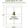 imageAvery EcoFriendly Matte White Recycled Square Labels 4quot x 4quot Matte White Labels Permanent Adhesive LaserInkjet Printable 40 Total400 labels