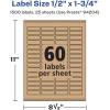 imageAvery Kraft Brown Rectangle Labels Sure Feed Technology 05quot x 175quot 1500 Kraft Brown Labels PrinttoTheEdge LaserInkjet Printable1 500 labels