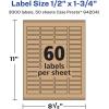 imageAvery Kraft Brown Rectangle Labels Sure Feed Technology 05quot x 175quot 1500 Kraft Brown Labels PrinttoTheEdge LaserInkjet Printable3 000 labels
