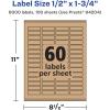 imageAvery Kraft Brown Rectangle Labels Sure Feed Technology 05quot x 175quot 1500 Kraft Brown Labels PrinttoTheEdge LaserInkjet Printable6 000 labels