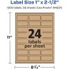 imageAvery Kraft Brown Rectangle Labels Sure Feed Technology 1quot x 25quot 360 Kraft Brown Labels LaserInkjet Printable1 200 labels