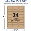 imageAvery Kraft Brown Rectangle Labels Sure Feed Technology 1quot x 25quot 360 Kraft Brown Labels LaserInkjet Printable360 labels