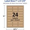 imageAvery Kraft Brown Rectangle Labels Sure Feed Technology 1quot x 25quot 360 Kraft Brown Labels LaserInkjet Printable600 labels
