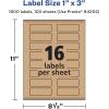 imageAvery Kraft Brown Rectangle Labels Sure Feed Technology 1quot x 3quot 240 Kraft Brown Labels PrinttoTheEdge LaserInkjet Printable1 600 labels