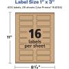 imageAvery Kraft Brown Rectangle Labels Sure Feed Technology 1quot x 3quot 240 Kraft Brown Labels PrinttoTheEdge LaserInkjet Printable400 labels