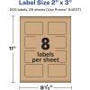 imageAvery Kraft Brown Rectangle Labels Sure Feed Technology 2quot x 3quot 120 Kraft Brown Labels PrinttoTheEdge LaserInkjet Printable200 labels