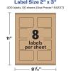 imageAvery Kraft Brown Rectangle Labels Sure Feed Technology 2quot x 3quot 120 Kraft Brown Labels PrinttoTheEdge LaserInkjet Printable400 labels