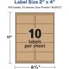 imageAvery Kraft Brown Rectangle Labels Sure Feed Technology 2quot x 4quot 150 Kraft Brown Labels LaserInkjet Printable150 labels