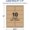 imageAvery Kraft Brown Rectangle Labels Sure Feed Technology 2quot x 4quot 150 Kraft Brown Labels LaserInkjet Printable500 labels