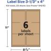 imageAvery Kraft Brown Rectangle Labels Sure Feed Technology 313quot x 4quot 90 Kraft Brown Labels LaserInkjet Printable150 labels