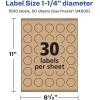 imageAvery Kraft Brown Round Labels Sure Feed Technology 125quot Diameter 450 Kraft Brown Labels PrinttoTheEdge LaserInkjet Printable1 500 labels