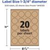 imageAvery Kraft Brown Round Labels Sure Feed Technology 175quot Diameter 300 Kraft Brown Labels PrinttoTheEdge LaserInkjet Printable500 labels