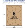 imageAvery Kraft Brown Round Labels Sure Feed Technology 3quot Diameter 90 Kraft Brown Labels PrinttoTheEdge LaserInkjet Printable150 labels
