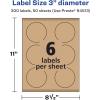 imageAvery Kraft Brown Round Labels Sure Feed Technology 3quot Diameter 90 Kraft Brown Labels PrinttoTheEdge LaserInkjet Printable300 labels
