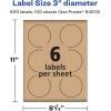 imageAvery Kraft Brown Round Labels Sure Feed Technology 3quot Diameter 90 Kraft Brown Labels PrinttoTheEdge LaserInkjet Printable600 labels