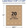 imageAvery Kraft Brown Square Labels Sure Feed Technology 15quot x 15quot 300 Kraft Brown Labels PrinttoTheEdge LaserInkjet Printable1 000 labels
