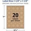 imageAvery Kraft Brown Square Labels Sure Feed Technology 15quot x 15quot 300 Kraft Brown Labels PrinttoTheEdge LaserInkjet Printable2 000 labels