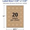 imageAvery Kraft Brown Square Labels Sure Feed Technology 15quot x 15quot 300 Kraft Brown Labels PrinttoTheEdge LaserInkjet Printable500 labels
