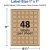 imageAvery Kraft Brown Square Labels Sure Feed Technology 1quot x 1quot 720 Kraft Brown Labels PrinttoTheEdge LaserInkjet Printable4 800 labels