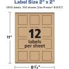 imageAvery Kraft Brown Square Labels Sure Feed Technology 2quot x 2quot 300 Kraft Brown Labels PrinttoTheEdge LaserInkjet Printable1 200 labels
