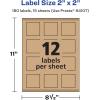 imageAvery Kraft Brown Square Labels Sure Feed Technology 2quot x 2quot 300 Kraft Brown Labels PrinttoTheEdge LaserInkjet Printable180 labels