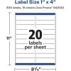 imageAvery Matte White Removable Rectangle Labels Sure Feed Technology 1quot x 4quot 300 Removable Labels LaserInkjet Printable300 labels