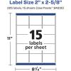 imageAvery Matte White Removable Rectangle Labels Sure Feed Technology 2quot x 258quot 1500 Removable Labels LaserInkjet Printable225 labels