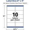 imageAvery Matte White Removable Rectangle Labels Sure Feed Technology 2quot x 4quot 150 Removable Labels LaserInkjet Printable150 labels