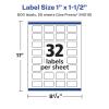 imageAvery Matte White Removable Rectangle Labels Sure Feed Technology PrinttoTheEdge 1quot x 15quot 480 Removable Labels LaserInkjet Printable800 labels