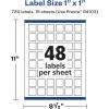 imageAvery Matte White Removable Square Labels Sure Feed Technology PrinttoTheEdge 1quot x 1quot 720 Removable Labels LaserInkjet Printable720 labels