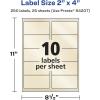 imageAvery Pearlized Ivory Rectangle Labels Sure Feed Technology 2quot x 4quot 100 Pearlized Ivory Labels LaserInkjet Printable250 labels