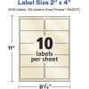 imageAvery Pearlized Ivory Rectangle Labels Sure Feed Technology 2quot x 4quot 100 Pearlized Ivory Labels LaserInkjet Printable500 labels