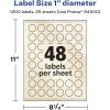 imageAvery Pearlized Ivory Round Labels Sure Feed Technology PrinttoTheEdge 1quot Diameter 480 Pearlized Ivory Labels LaserInkjet Printable1 200 labels