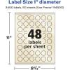imageAvery Pearlized Ivory Round Labels Sure Feed Technology PrinttoTheEdge 1quot Diameter 480 Pearlized Ivory Labels LaserInkjet Printable2 400 labels