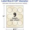 imageAvery Pearlized Ivory Round Labels Sure Feed Technology PrinttoTheEdge 25quot Diameter 90 Pearlized Ivory Labels LaserInkjet Printable900 labels