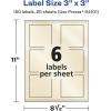 imageAvery Pearlized Ivory Square Labels Sure Feed Technology PrinttoTheEdge 3quot x 3quot 60 Pearlized Ivory Labels LaserInkjet Printable150 labels