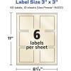 imageAvery Pearlized Ivory Square Labels Sure Feed Technology PrinttoTheEdge 3quot x 3quot 60 Pearlized Ivory Labels LaserInkjet Printable60 labels
