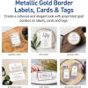 imageAvery Printable Rectangle Labels 2quot x 4quot Blank Labels Shipping Matte White Metallic Gold Border Permanent Adhesive LaserInkjet Printable 100 Total 6541Matte White Gold Borders