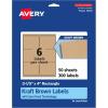 imageAvery Kraft Brown Rectangle Labels Sure Feed Technology 313quot x 4quot 90 Kraft Brown Labels LaserInkjet Printable300 labels